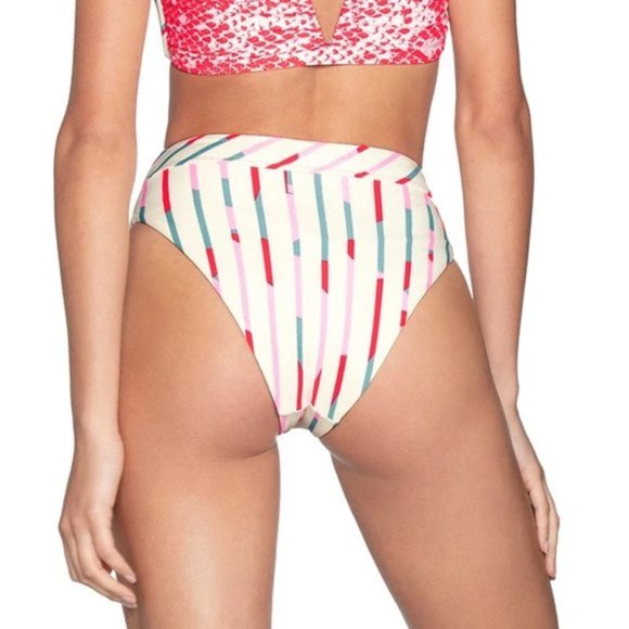 Maaji Heartbreak Suzy Q High Waist Striped Bikini Bottoms - Picture 7 of 7